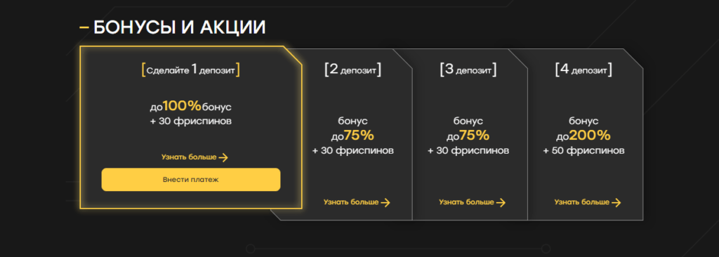 Бонусы в казино Fairspin